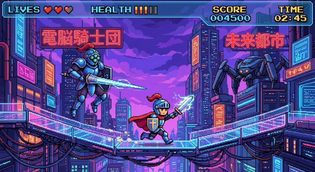 ピコピコサウンドで疾走感のあるアクションステージBGM02/8-bit風/ファミコンサウンド