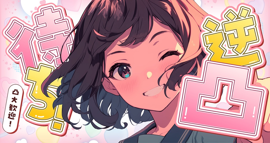 逆凸待ちサムネイル素材 Vtuber向け素材