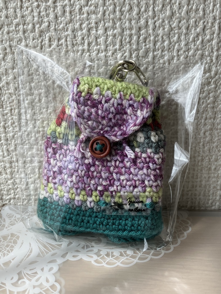 推しぬい用　おでかけミニリュック　パープルグリーン
