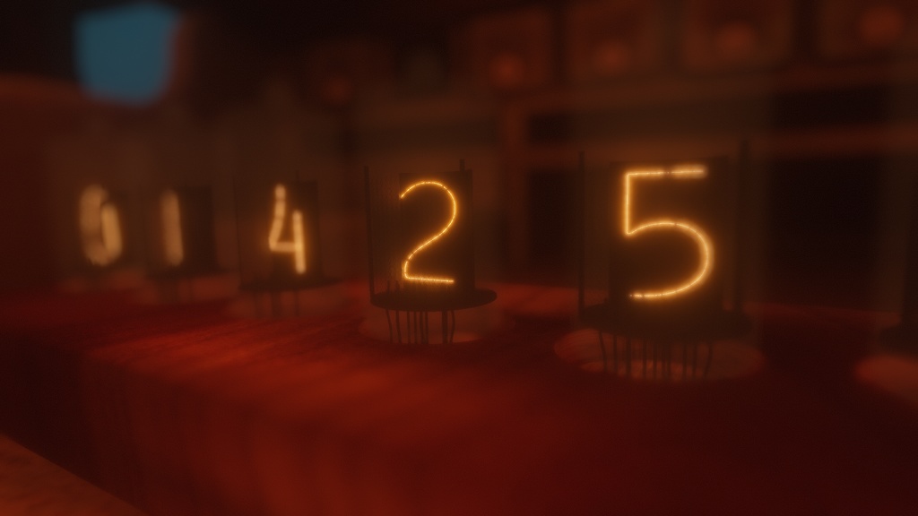 NixieUdon - Nixie Tube Display and Clock for VRChat 「ニキシー管VRChat向けギミック」