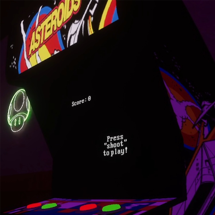 Asteroids Arcade Game for VRChat - レトロアーケードゲーム「アステロイド」