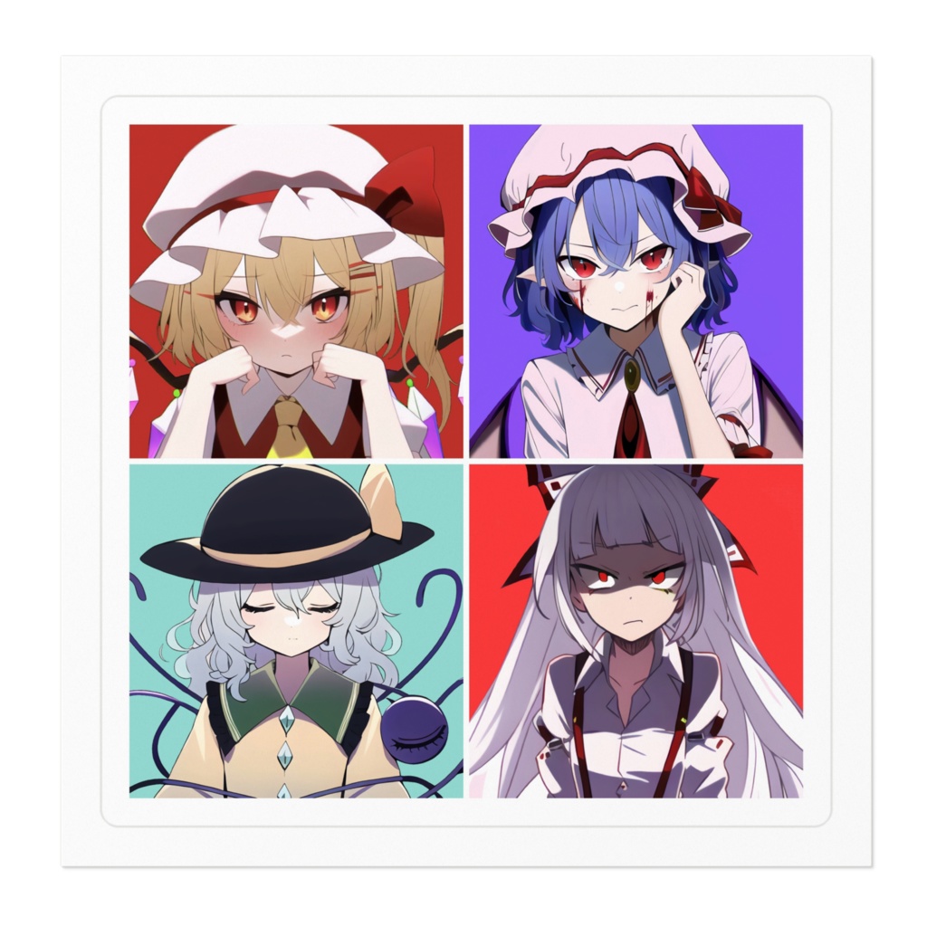 【フラン】&【レミリア】&【こいし】&【妹紅】ステッカー