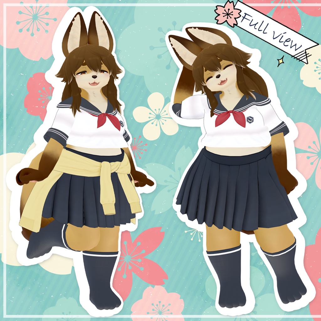 「JK-狐姉」 オリジナル3Dコスチューム (VRChat Costume)