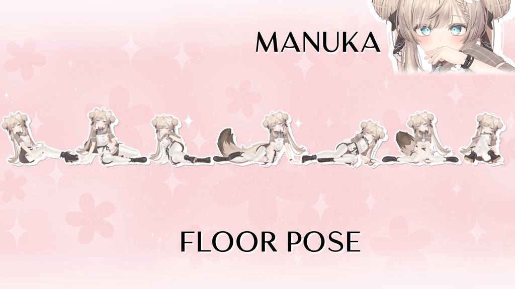 Pose Set Bundle 「STAND & FLOOR」 14 Poses - VRChat (7 Avatars)