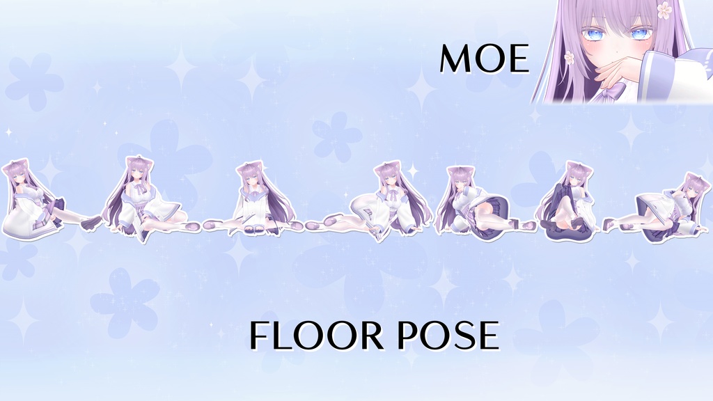 Pose Set Bundle 「STAND & FLOOR」 14 Poses - VRChat (7 Avatars)