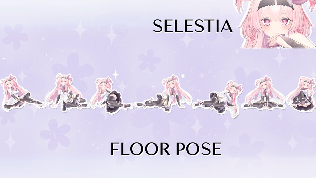 Pose Set Bundle 「STAND & FLOOR」 14 Poses - VRChat (7 Avatars)