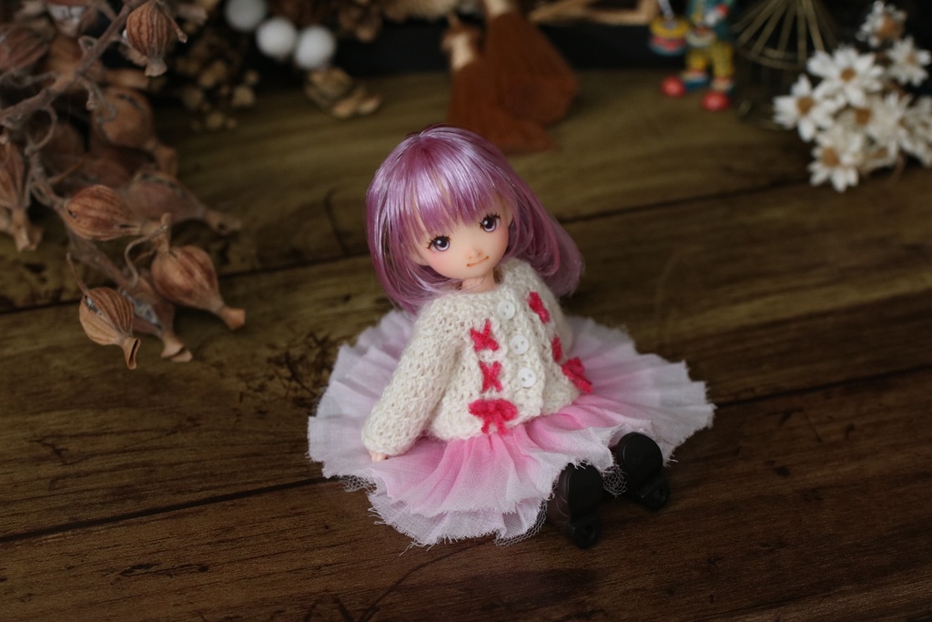 オビツ11サイズ カーディガン・スカートセット 八重桜