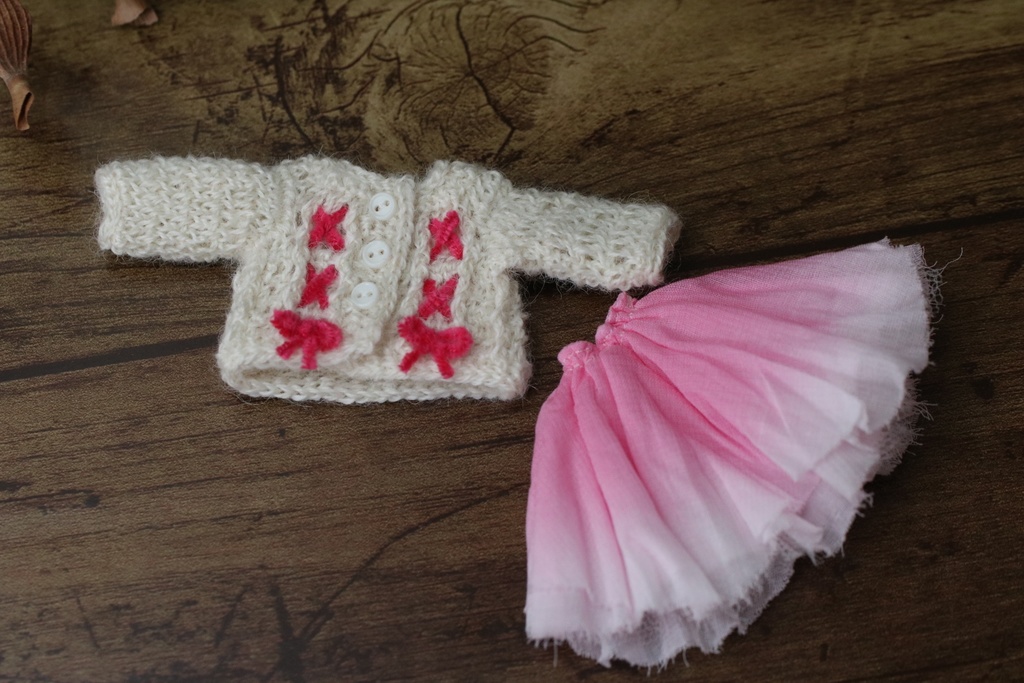 オビツ11サイズ カーディガン・スカートセット 八重桜