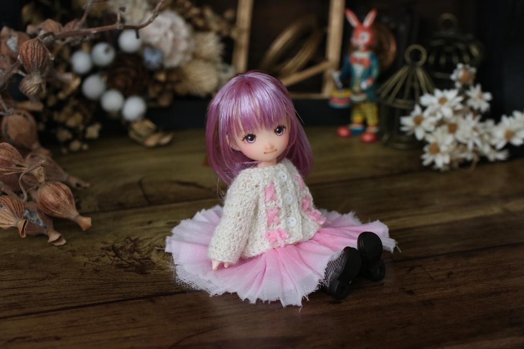 オビツ11サイズ カーディガン・スカートセットさくら