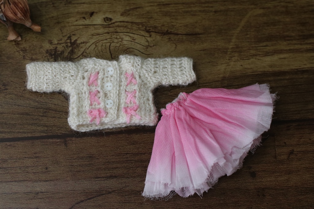 オビツ11サイズ カーディガン・スカートセットさくら