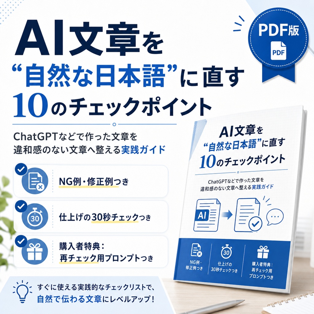 AI文章を自然な日本語に直す10のポイント