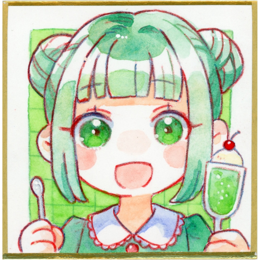 豆色紙　クリームソーダちゃん