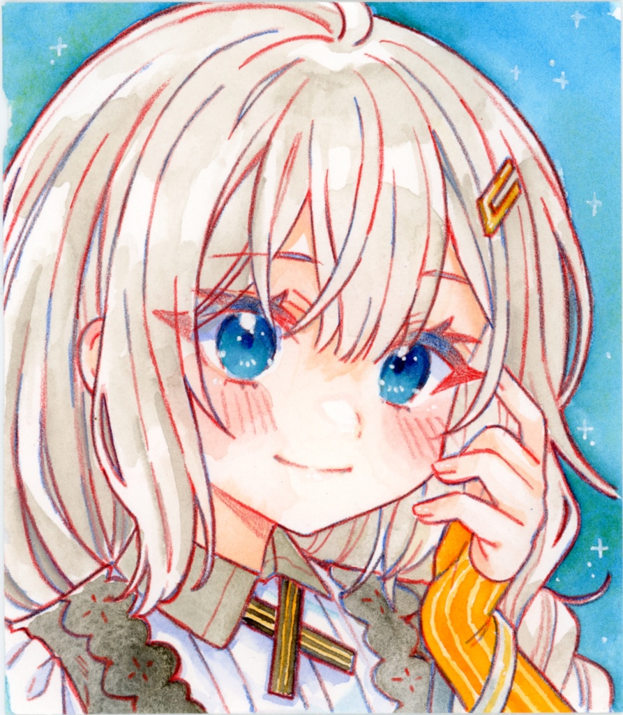 直筆原画　紲星あかり　1/4色紙サイズ