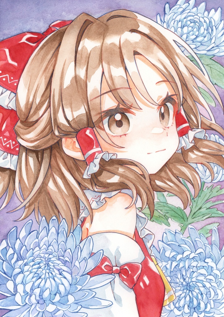 A4原画　博麗霊夢【白菊】