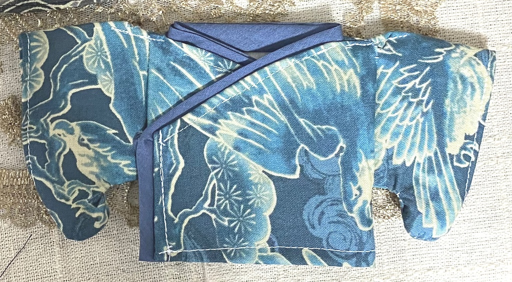 鬼太郎誕生 ゲゲゲの謎おきがえぬいぐるみ専用の着流し 青鷹