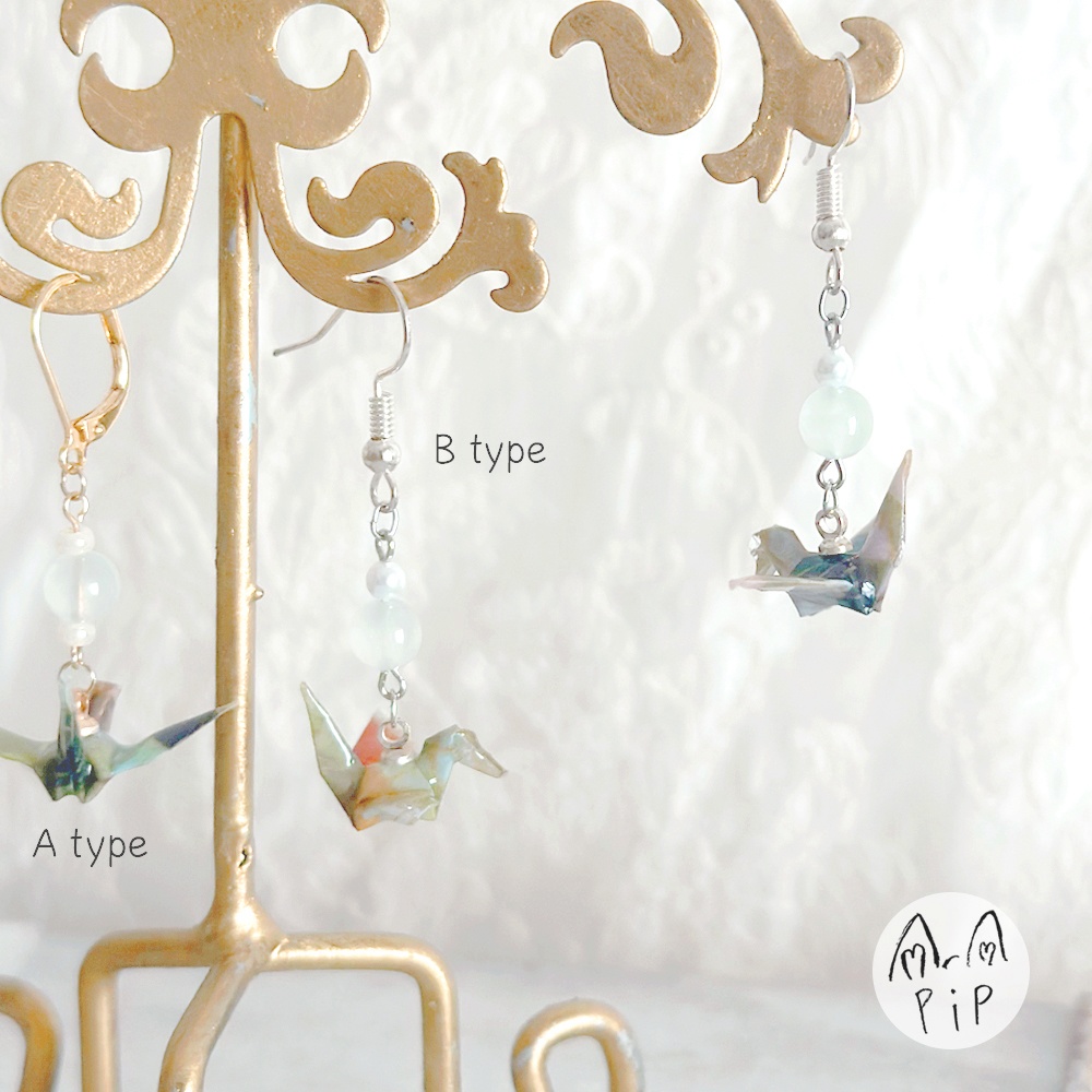 *恋と深空*マヒル*イメージアクセサリー*ピアス・おり鶴