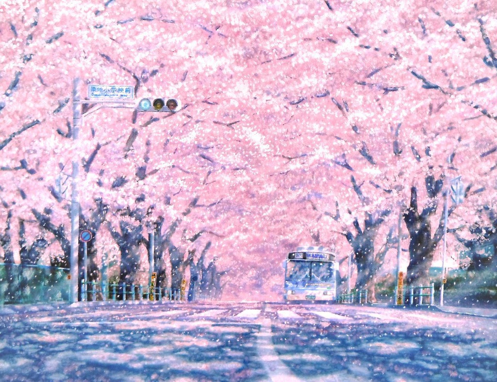 ポストカード 桜道 明石海峡 Booth