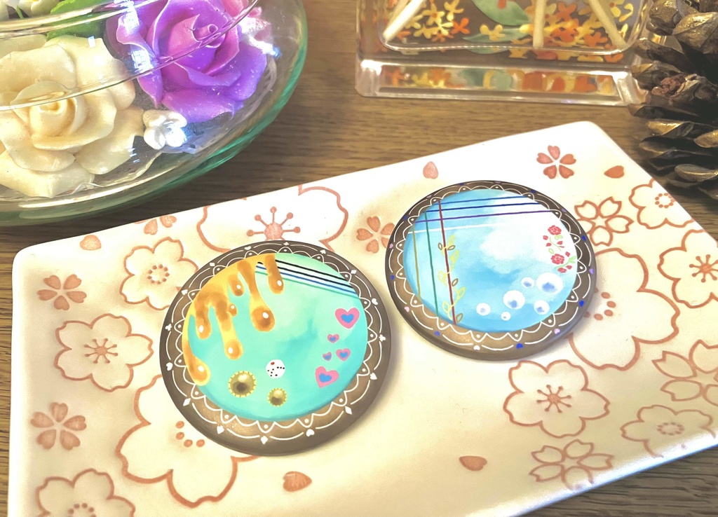 イメージアイシングクッキー缶バッジセット