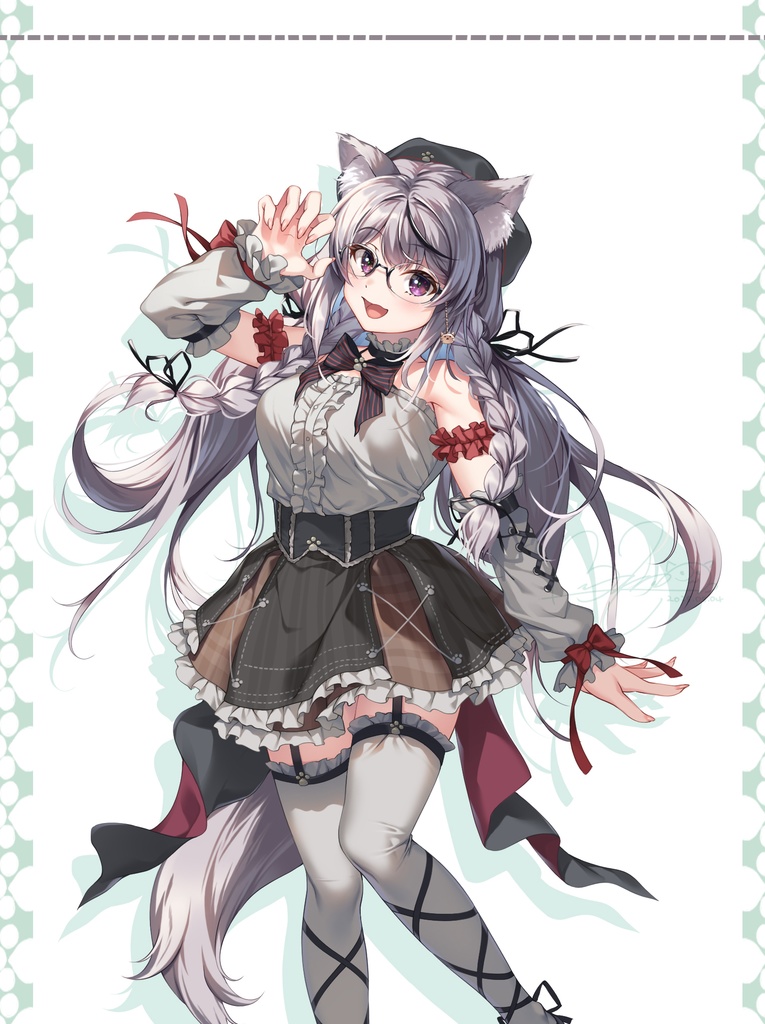 オリジナル猫耳アクリルフィギュア100x100mm