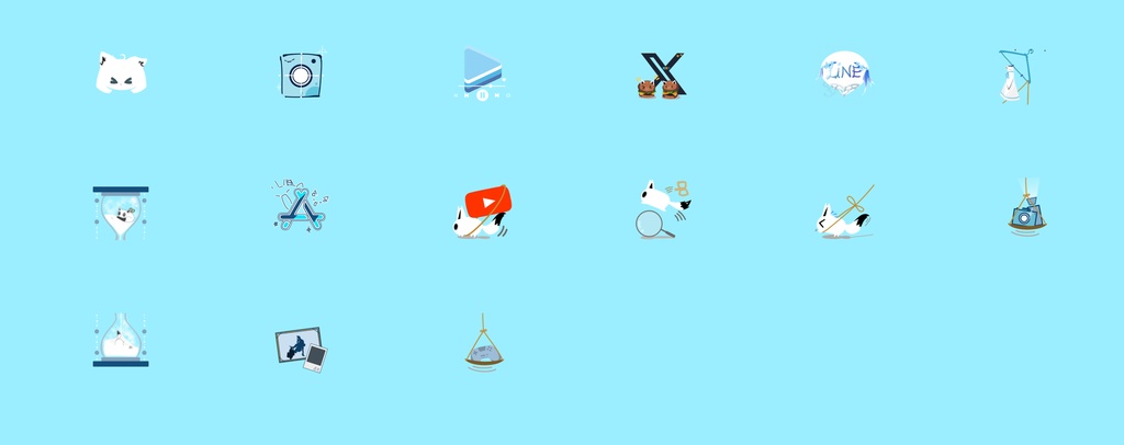 白上フブキ アプリアイコン 15個セット