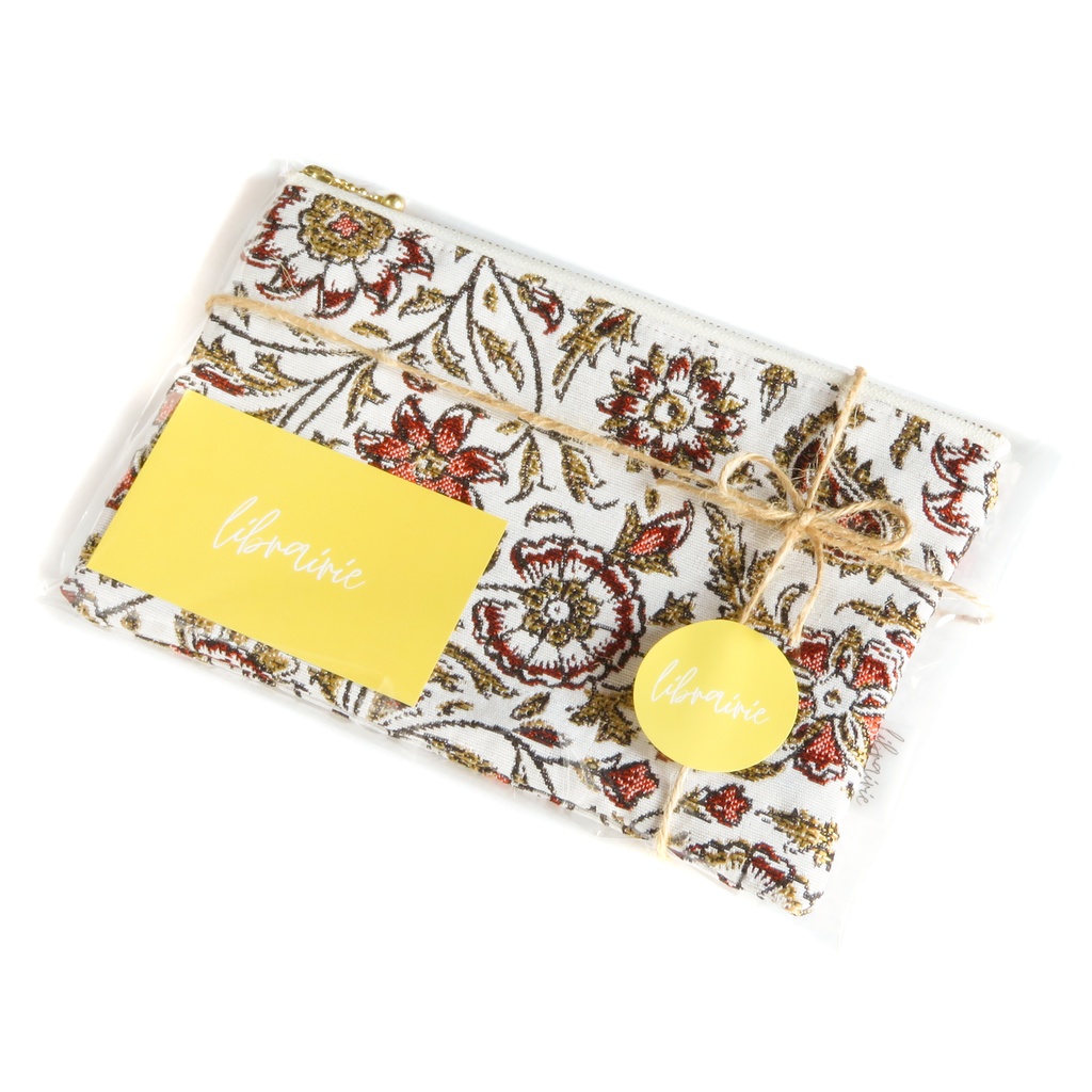 【フランス生地】 マドラスチェック サニタリーポーチ ハンカチタイプ