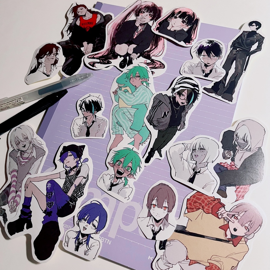 【創作】ステッカー全身10cm 9種類