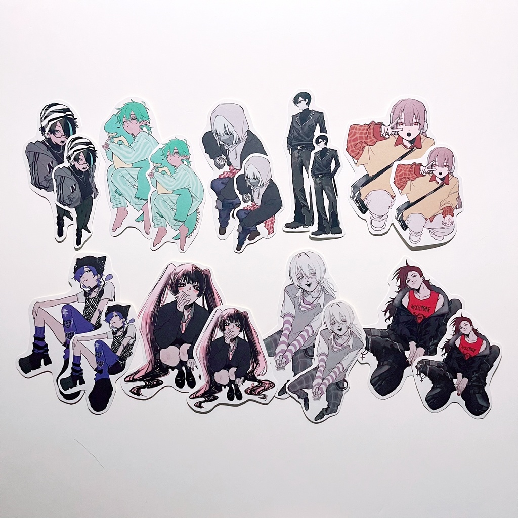 【創作】ステッカー全身6cm 9種類