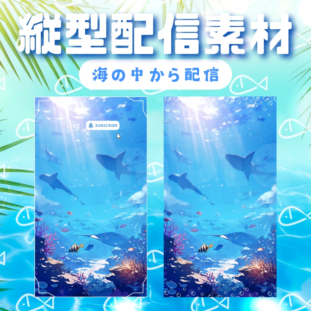 【縦型配信素材】海の中から配信