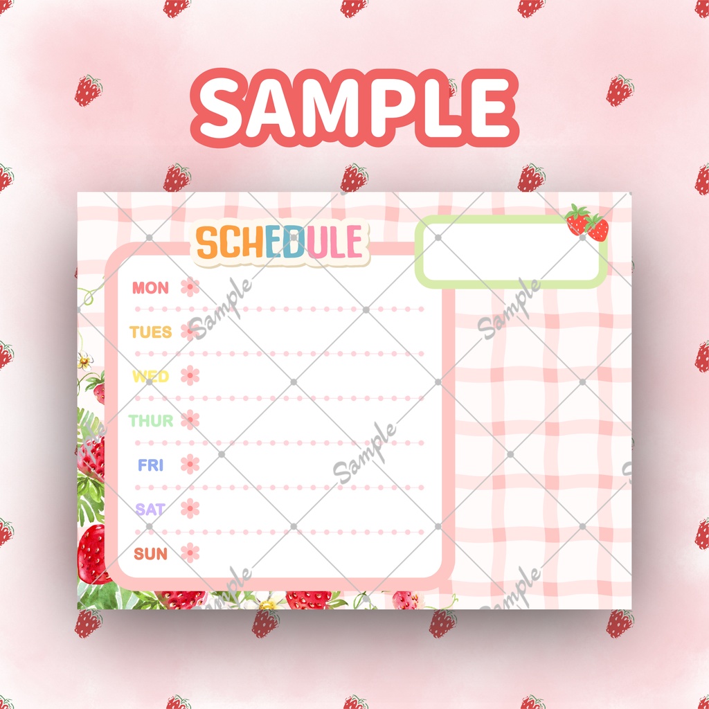 ⭐︎スケジュール表テンプレ(ストロベリーミルク)