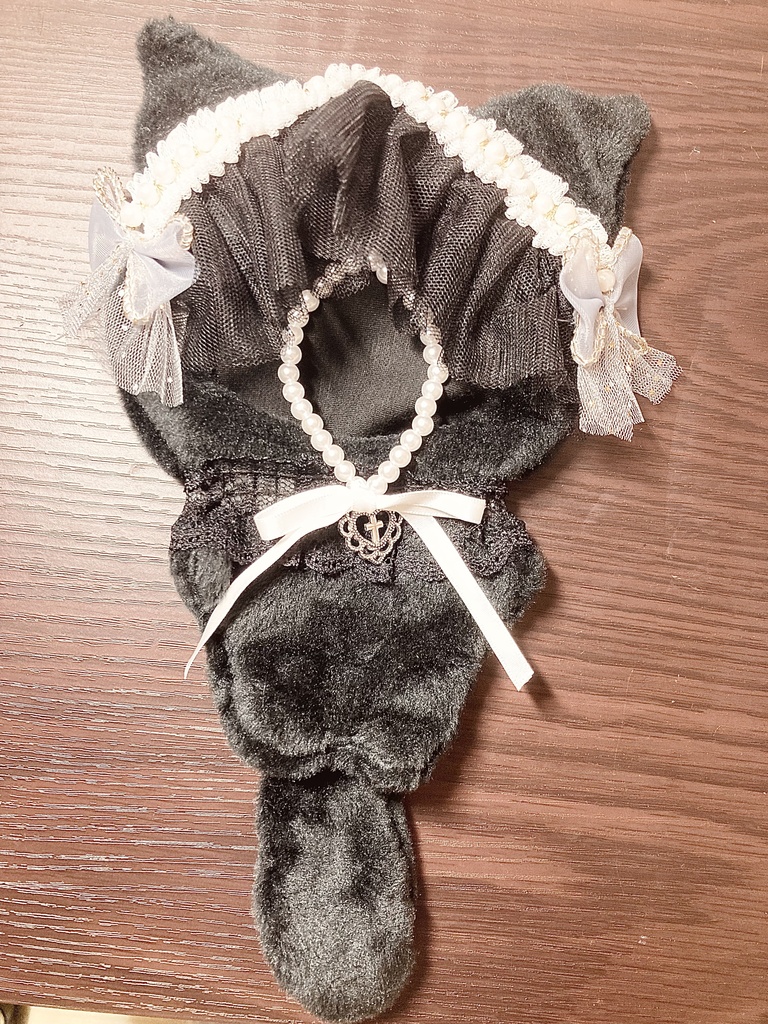 16cmぬい服 黒猫の着ぐるみ