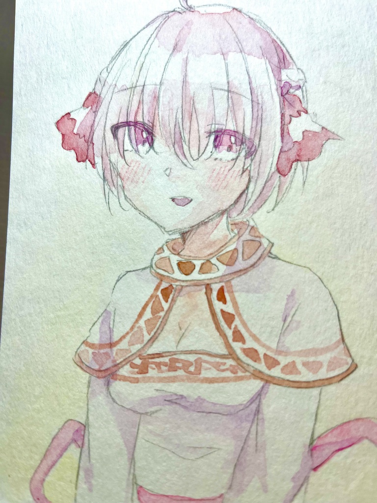 手描きイラスト 花騎士 シクラメン 水彩 Fujimato Booth