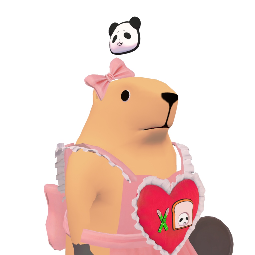 食パンダのバッチ / アクセサリー / オリジナル3Dモデル