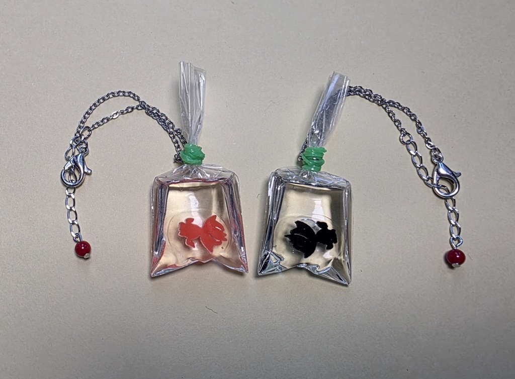 16cmぬい用 金魚すくいのポシェット  赤・黒2個セット
