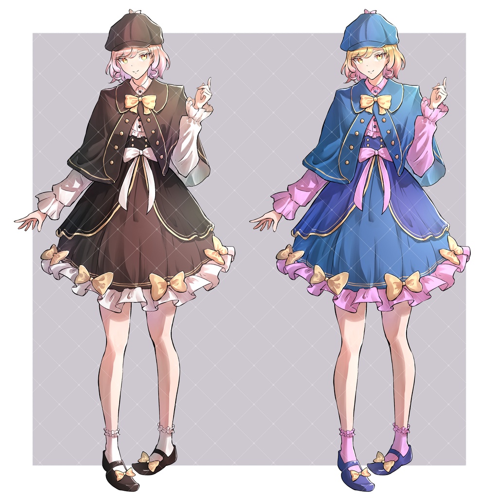 【立ち絵素材】ゴスロリ風探偵の女の子【カラー2種×表情差分13種】