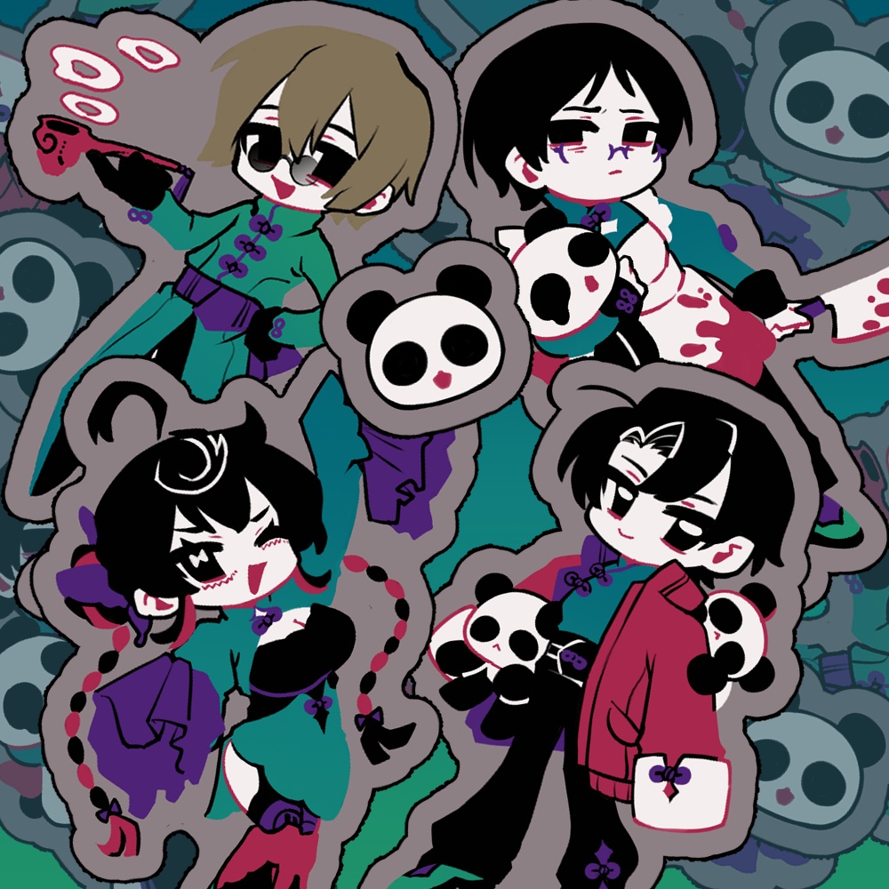 パンダといっしょ 〈アクリルキーホルダー〉