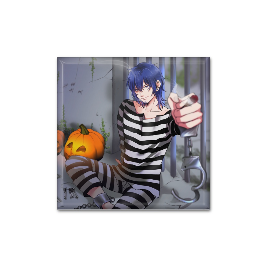 2024 狙ノ塚善 ハロウィン 四角形缶バッジ