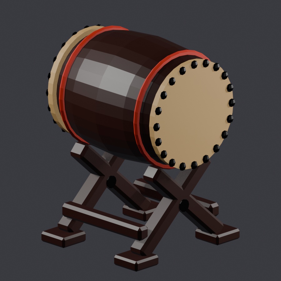【3Dモデル】祭り太鼓 / Matsuri Taiko(OBJ・LWO)
