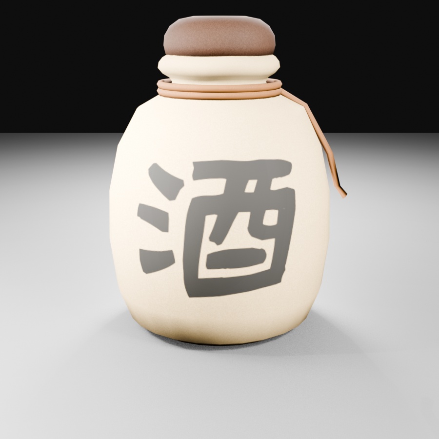 【3Dモデル】古風な酒瓶 / Old-fashioned Sake Bottle(OBJ・LWO)