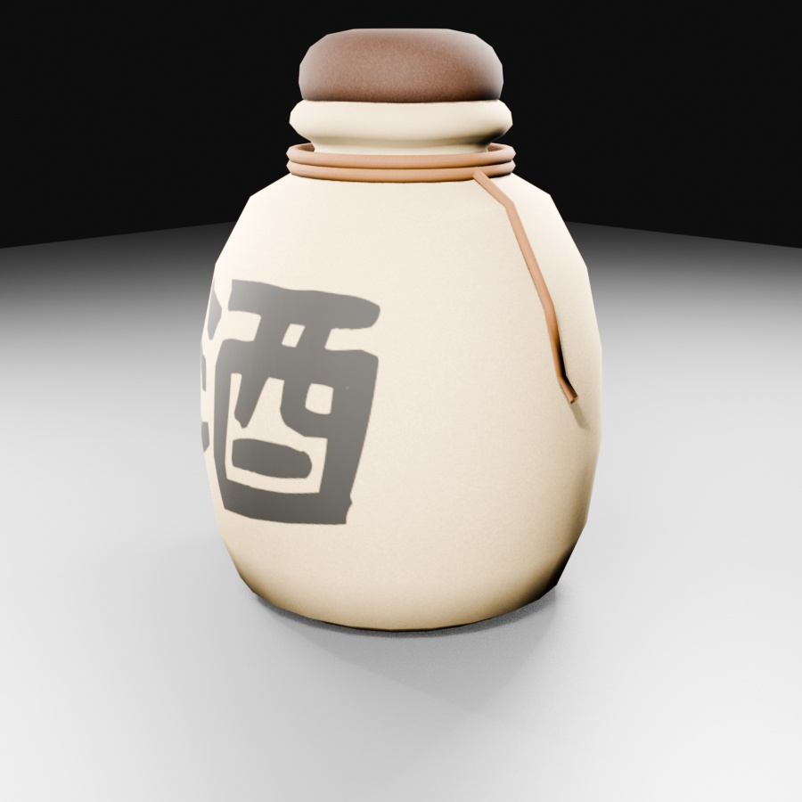 【3Dモデル】古風な酒瓶 / Old-fashioned Sake Bottle(OBJ・LWO)