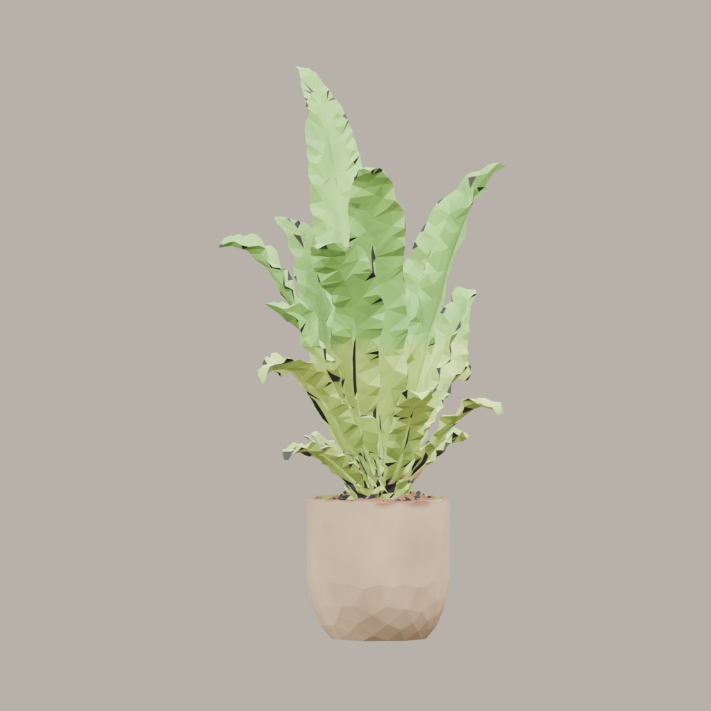 【3Dモデル】観葉植物 / シマオオタニワタリ / Bird's nest fern (OBJ・LWO)
