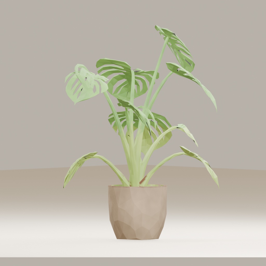 【3Dモデル】観葉植物 /モンステラ・デリシオーサ Monstera deliciosa(OBJ・LWO)