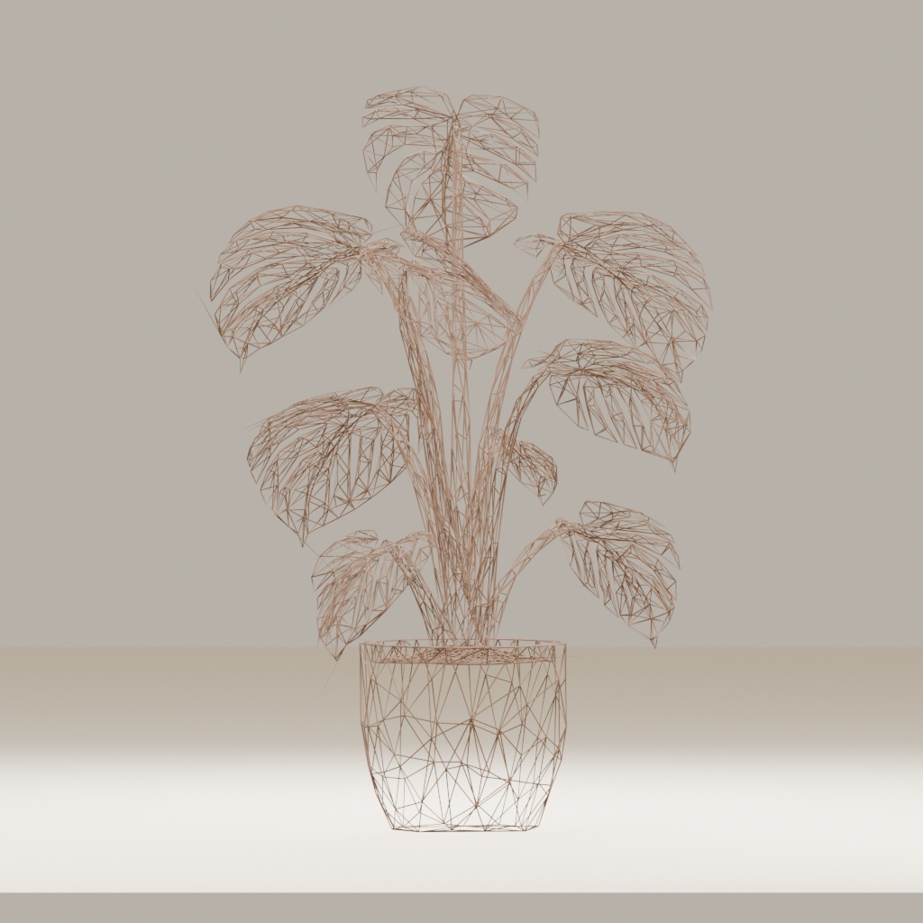【3Dモデル】観葉植物 /モンステラ・デリシオーサ Monstera deliciosa(OBJ・LWO)