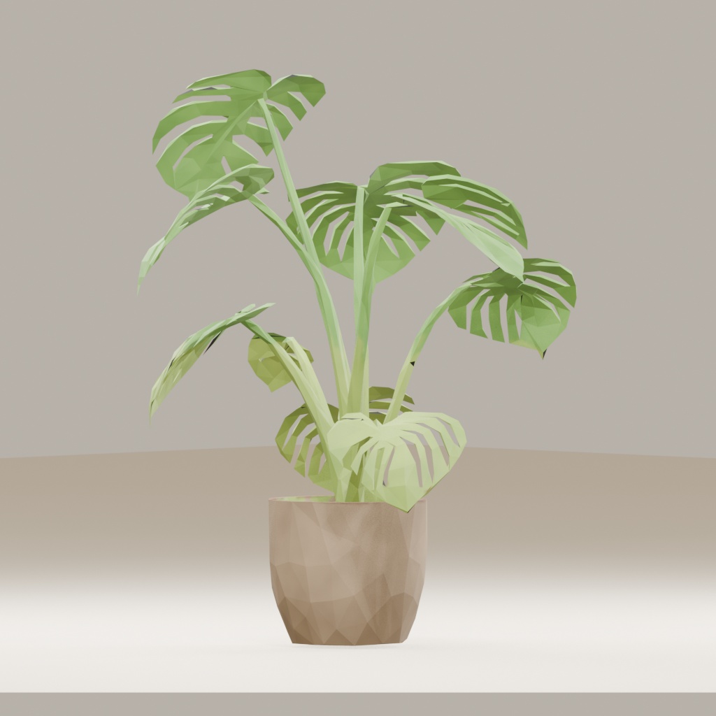 【3Dモデル】観葉植物 /モンステラ・デリシオーサ Monstera deliciosa(OBJ・LWO)