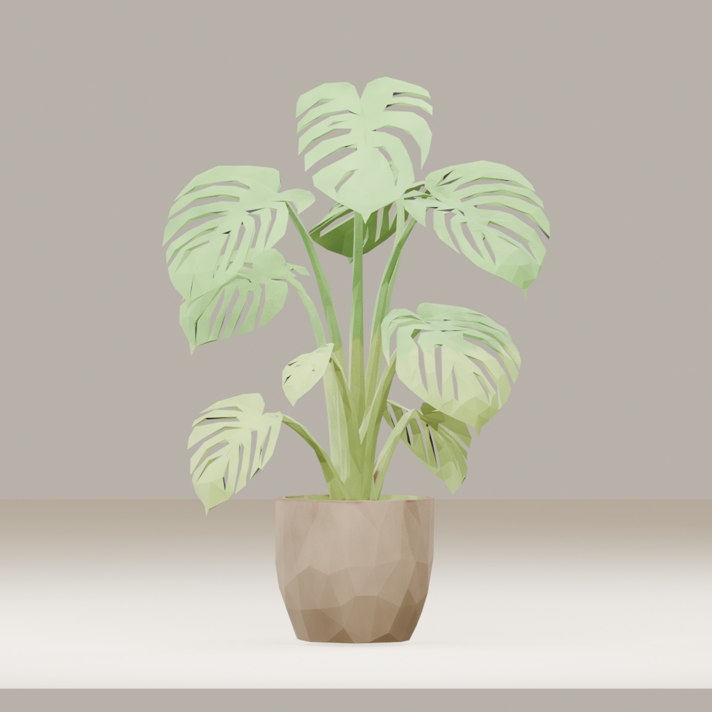 【3Dモデル】観葉植物 /モンステラ・デリシオーサ Monstera deliciosa(OBJ・LWO)