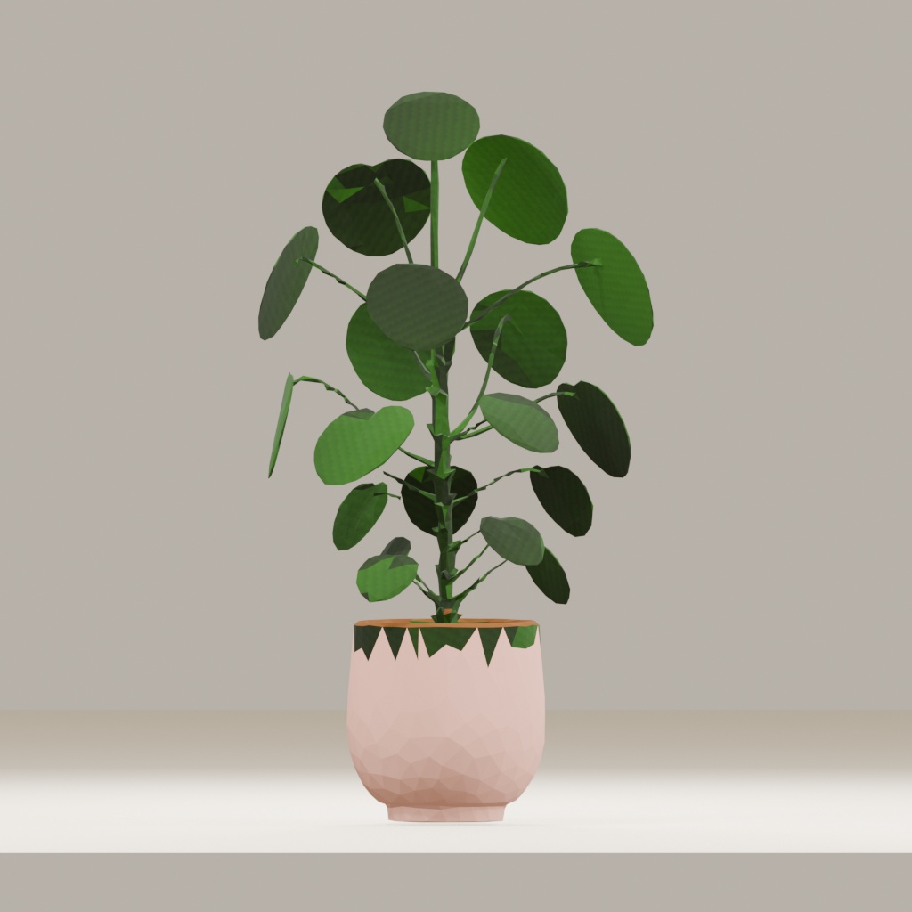 【3Dモデル】観葉植物 / pilea peperomioides ピレア・ペペロミオイデス(OBJ・LWO)