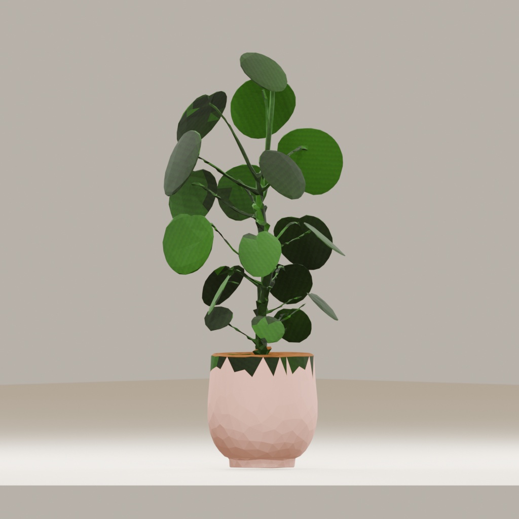【3Dモデル】観葉植物 / pilea peperomioides ピレア・ペペロミオイデス(OBJ・LWO)