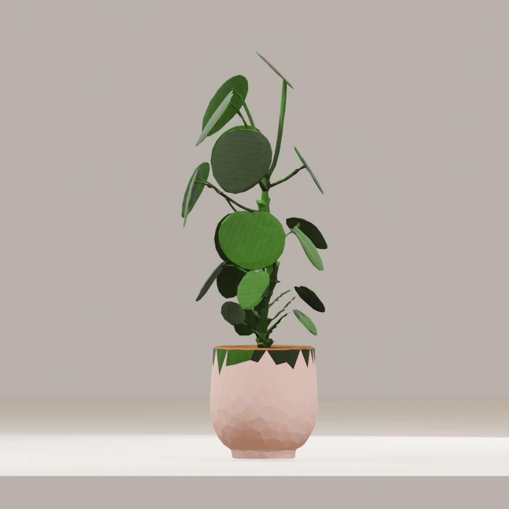 【3Dモデル】観葉植物 / pilea peperomioides ピレア・ペペロミオイデス(OBJ・LWO)