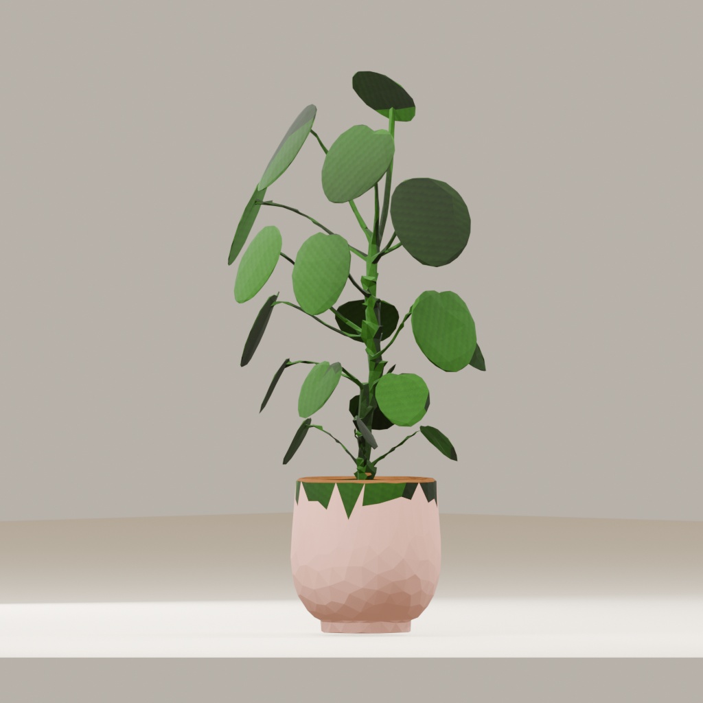 【3Dモデル】観葉植物 / pilea peperomioides ピレア・ペペロミオイデス(OBJ・LWO)