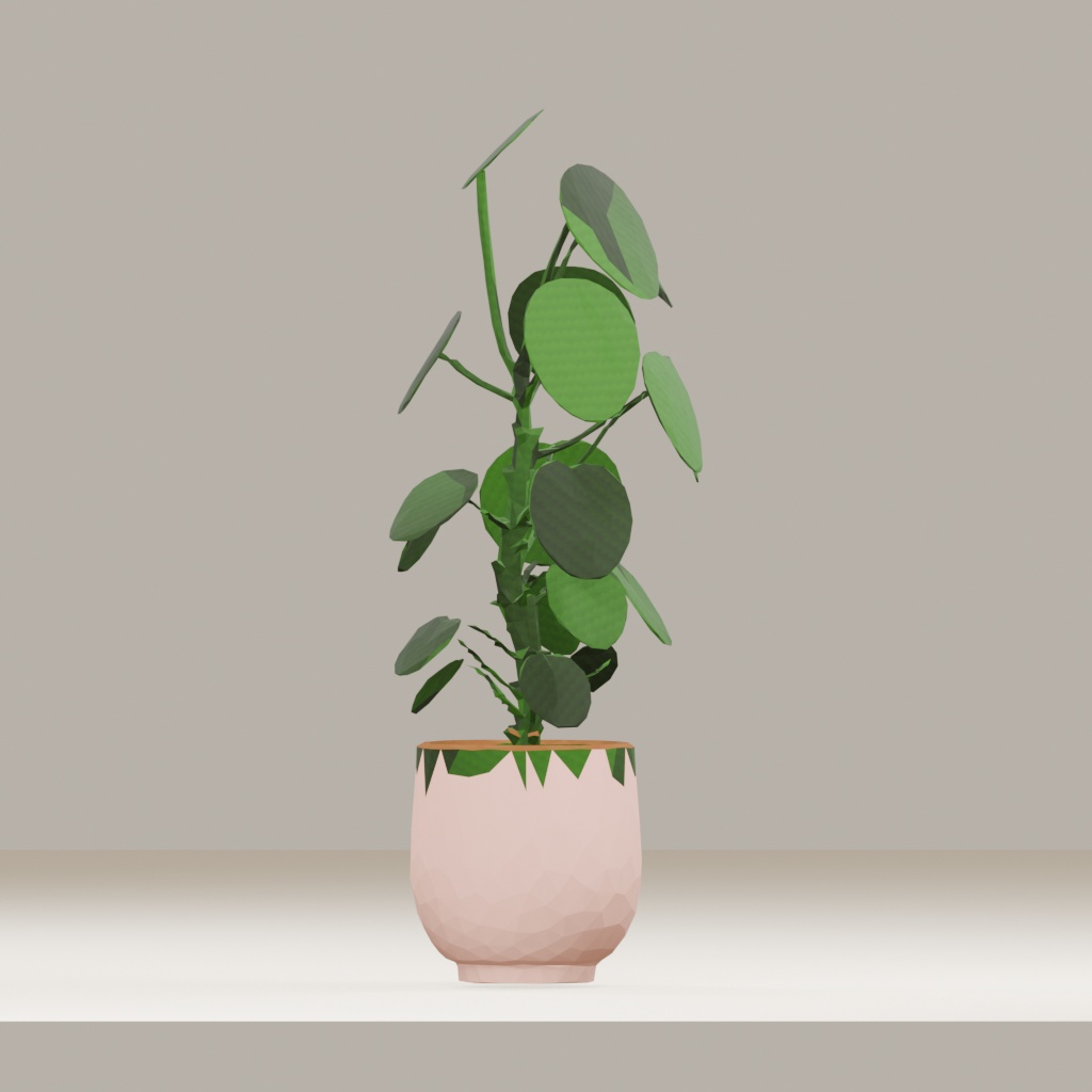 【3Dモデル】観葉植物 / pilea peperomioides ピレア・ペペロミオイデス(OBJ・LWO)