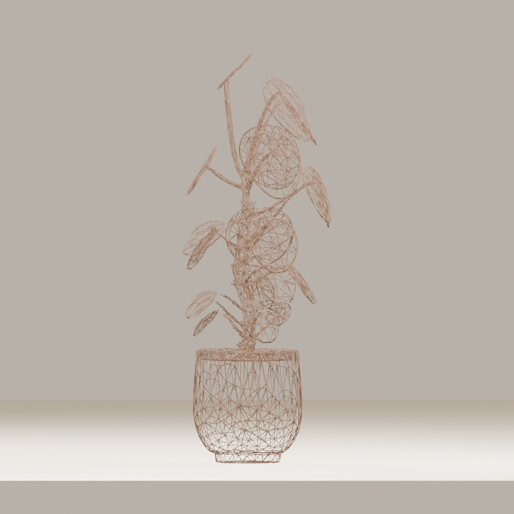【3Dモデル】観葉植物 / pilea peperomioides ピレア・ペペロミオイデス(OBJ・LWO)